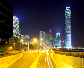 Fototapeta na wymiar Hong Kong cityscape and roadway