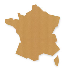 Naklejka premium Carte de France papier kraft
