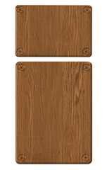 blank wooden signboard, isolated on white background