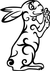 Rabbit floral ornament