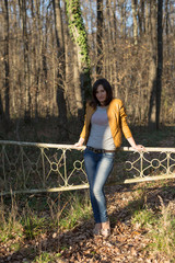 Young beautiful girl on a walk in the country