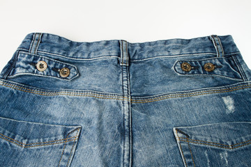 Back pocket of blue Jeans