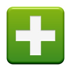 Obraz premium Grüner Button: Plus / Kreuz