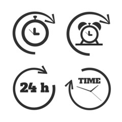 Clocks, time icons set