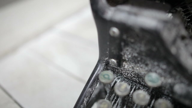 Close up video of antique typewriter