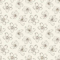 Cherry blossom seamless pattern.