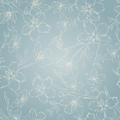 Cherry blossom seamless pattern.
