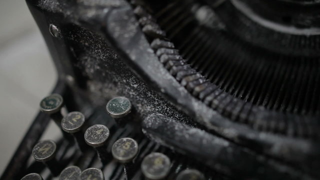 Close up video of antique typewriter