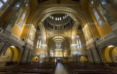 Fototapeta premium interiors of Sainte-Therese basilica, Lisieux, France