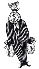 Dollar Head Businessman Character