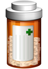 A medical container with tablets