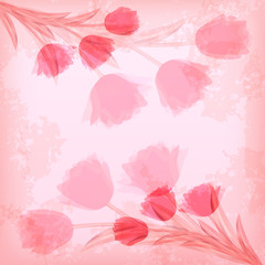 Greeting сard with tulip.