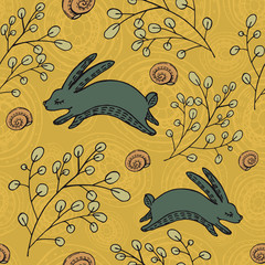 cute seamless with hare © katedmitrieva33