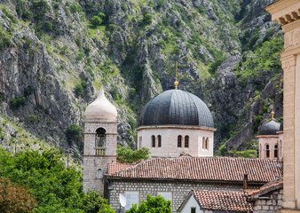 Fototapeta na wymiar Orthodox Domes over Kotor