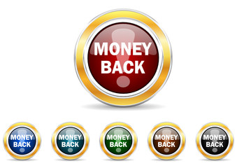 money back icon vector set
