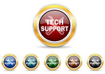 technical support icon vector set