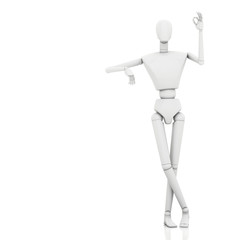 3d man leaning on something and showing okay hand gesture