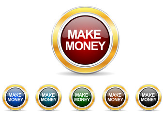 make money icon vector set
