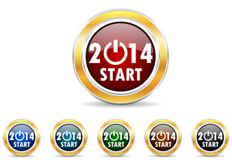 Fototapeta na wymiar new year 2014 icon vector set