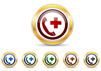 Obraz premium emergency call icon vector set