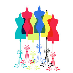 vector vintage tailor's mannequin