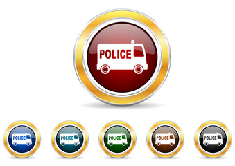 police icon vector set