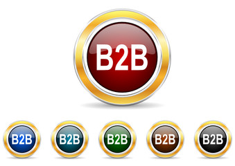 b2b icon vector set