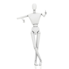 3d man leaning on something and giving thumbs up sign