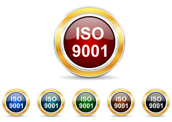 iso 9001 icon vector set