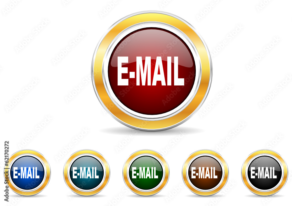 Poster mail icon vector set