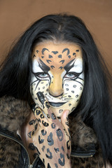 Unusual make-up on her face