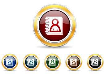 addressbook icon vector set