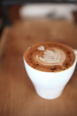 coffee on wood background
