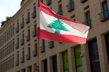 Nationalfahne Libanon, Beirut, Libanon