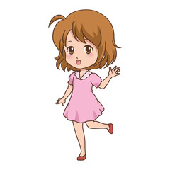 女の子/手を振る