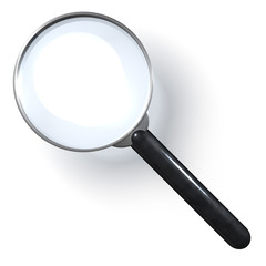 Lupe auf weißem Hintergrund