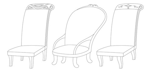 Chairs set, contour