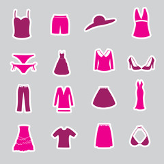 womens clothing stickers set eps10