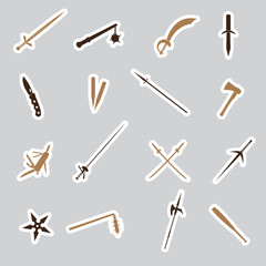 cold steel weapons stickers eps10