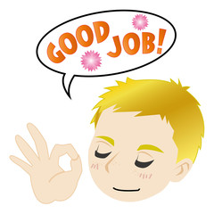 ほめる白人の少年