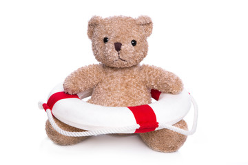 Erste Hilfe oder Teddybär in Seenot - Teddy isoliert