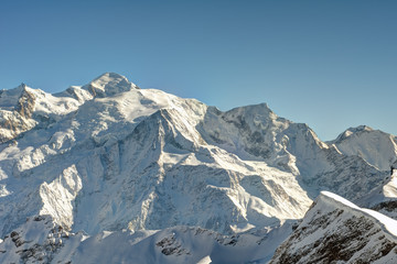 Fototapeta na wymiar the mont blanc mountain summit in french alps