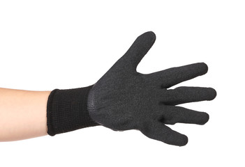 Black rubber protective glove.