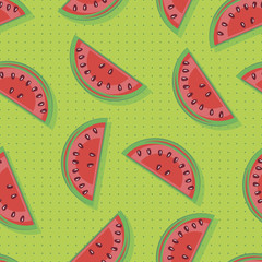 Seamless pattern with watermelons