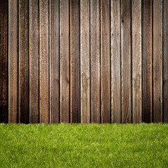 Grass on Wooden Wall