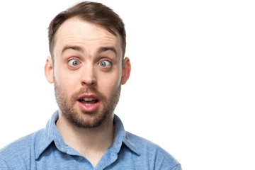 Attractive young man with a comic expression