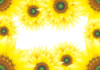 Obraz premium Sunflowers design with a copy space