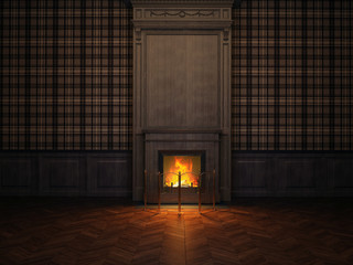 fireplace in the room
