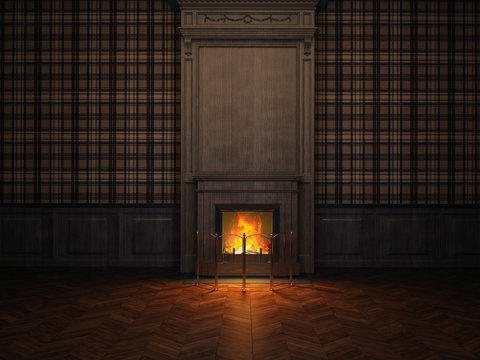 fireplace in the room