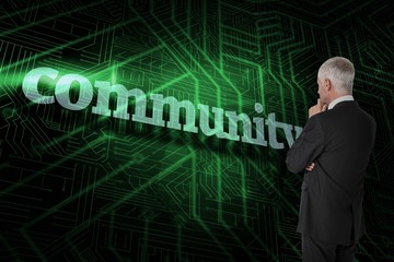Community against green and black circuit board